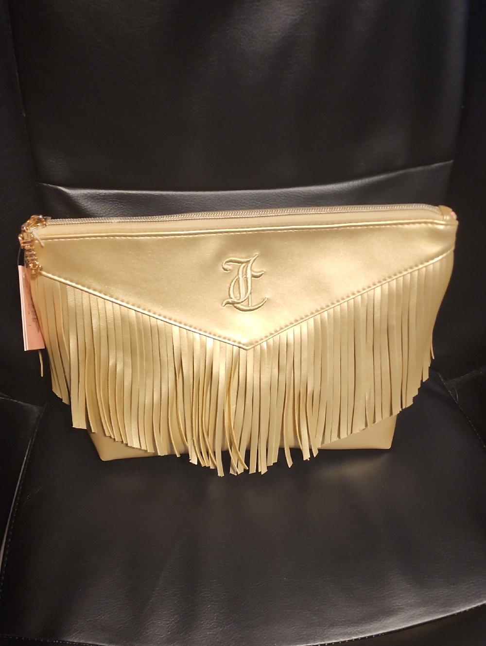 Juicy Couture Gold Fringe Clutch Cosmetic Bag - Picture 6 of 6